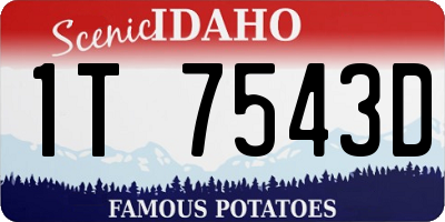 ID license plate 1T7543D