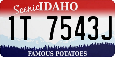 ID license plate 1T7543J