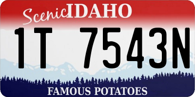 ID license plate 1T7543N