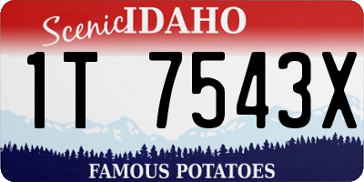 ID license plate 1T7543X