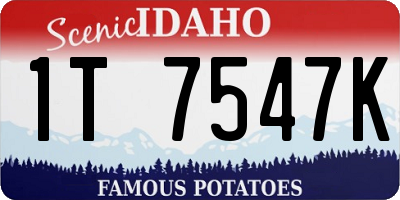 ID license plate 1T7547K