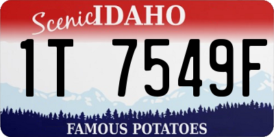 ID license plate 1T7549F