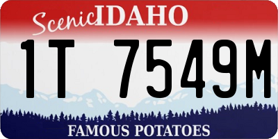ID license plate 1T7549M