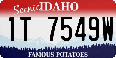 ID license plate 1T7549W