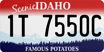 ID license plate 1T7550C