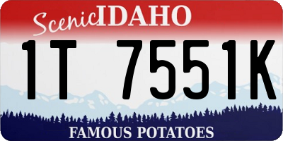 ID license plate 1T7551K