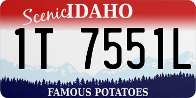 ID license plate 1T7551L
