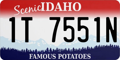 ID license plate 1T7551N