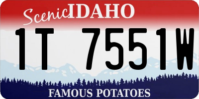 ID license plate 1T7551W