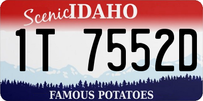 ID license plate 1T7552D