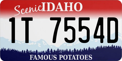 ID license plate 1T7554D