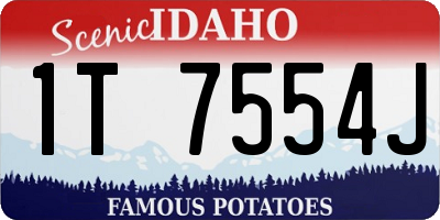 ID license plate 1T7554J