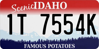 ID license plate 1T7554K