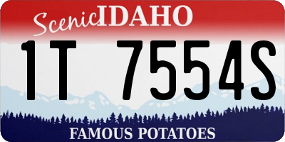 ID license plate 1T7554S