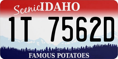 ID license plate 1T7562D