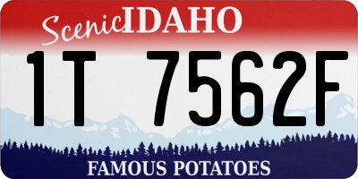 ID license plate 1T7562F