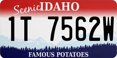 ID license plate 1T7562W