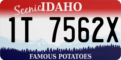 ID license plate 1T7562X