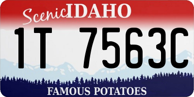 ID license plate 1T7563C