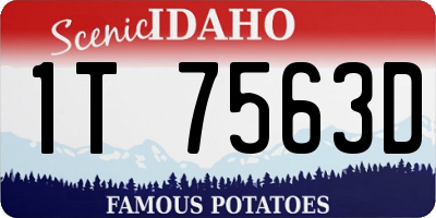 ID license plate 1T7563D