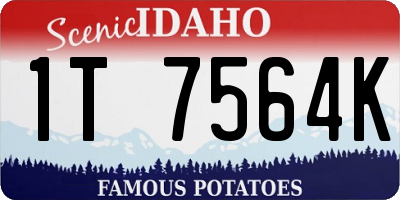 ID license plate 1T7564K