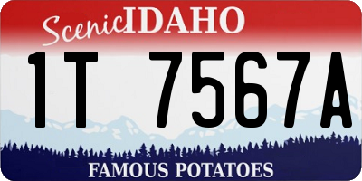 ID license plate 1T7567A