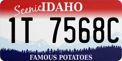 ID license plate 1T7568C
