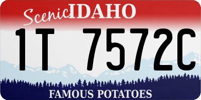 ID license plate 1T7572C