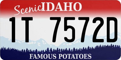 ID license plate 1T7572D