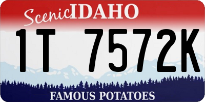 ID license plate 1T7572K