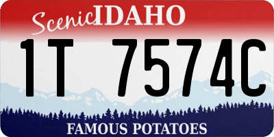 ID license plate 1T7574C