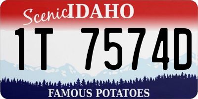 ID license plate 1T7574D