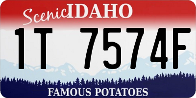 ID license plate 1T7574F