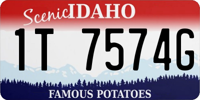 ID license plate 1T7574G