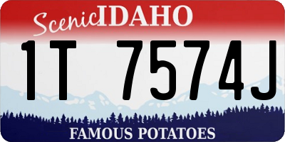 ID license plate 1T7574J