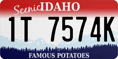 ID license plate 1T7574K