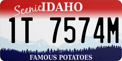 ID license plate 1T7574M