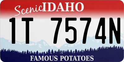 ID license plate 1T7574N