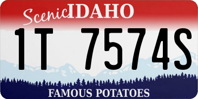 ID license plate 1T7574S