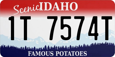 ID license plate 1T7574T