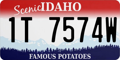 ID license plate 1T7574W