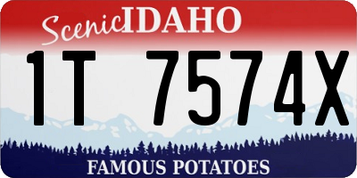 ID license plate 1T7574X
