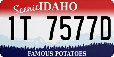ID license plate 1T7577D