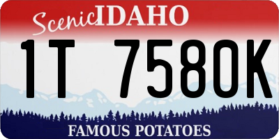 ID license plate 1T7580K