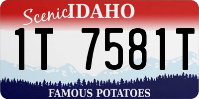 ID license plate 1T7581T