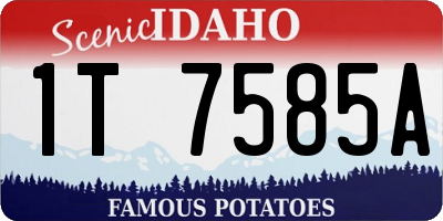 ID license plate 1T7585A