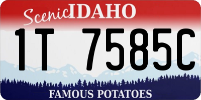 ID license plate 1T7585C