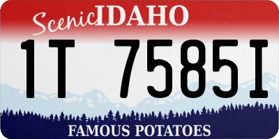 ID license plate 1T7585I