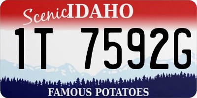 ID license plate 1T7592G