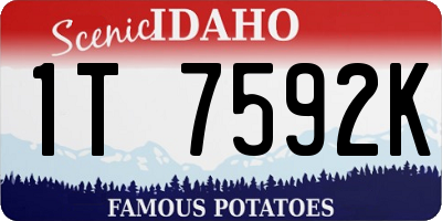 ID license plate 1T7592K